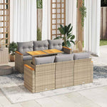 Hagesofaer Med Puter 7 Deler Beige Polyrotting Akasie