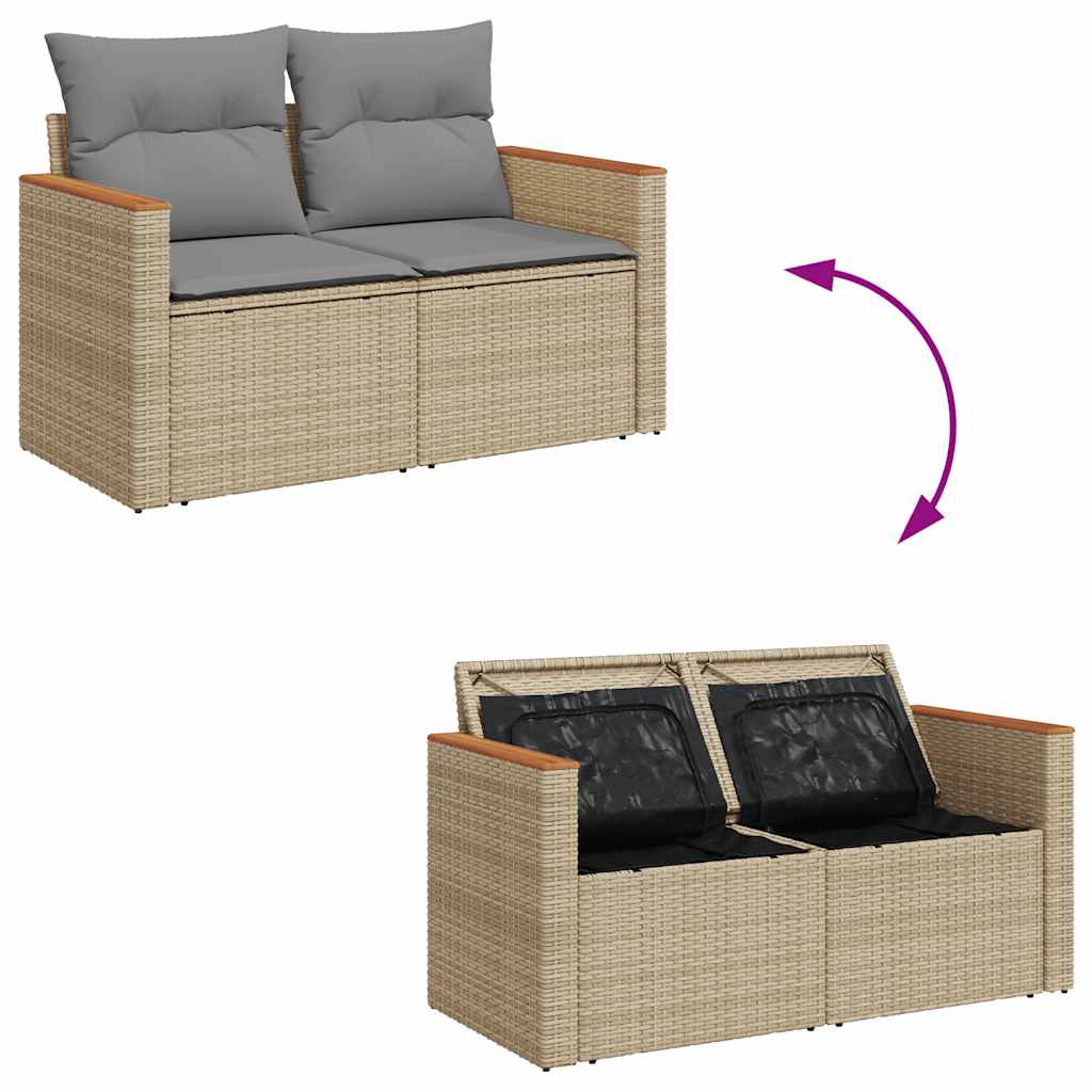 Hagesofaer Med Puter 9 Deler Beige Polyrotting Akasie