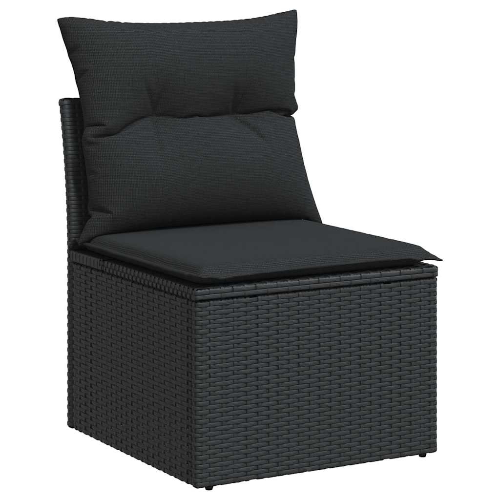 Hagesofaer Med Puter 6 Deler Svart Polyrotting Akasie