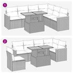 Hagesofaer Med Puter 7 Deler Beige Polyrotting Akasie