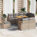 Hagesofaer Med Puter 9 Deler Beige Polyrotting Akasie