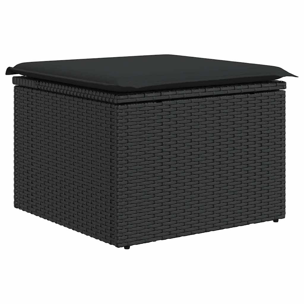 Hagesofaer Med Puter 7 Deler Svart Polyrotting Akasie