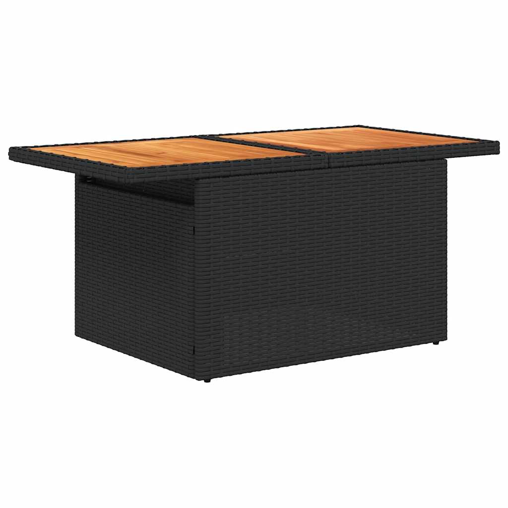 Hagesofaer Med Puter 7 Deler Svart Polyrotting Akasie