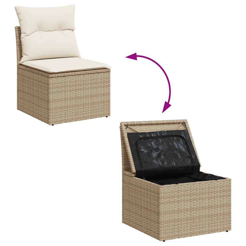 Hagesofaer Med Puter 7 Deler Beige Polyrotting Akasie