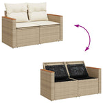 Hagesofaer Med Puter 7 Deler Beige Polyrotting Akasie