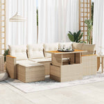 Hagesofaer Med Puter 7 Deler Beige Polyrotting Akasie
