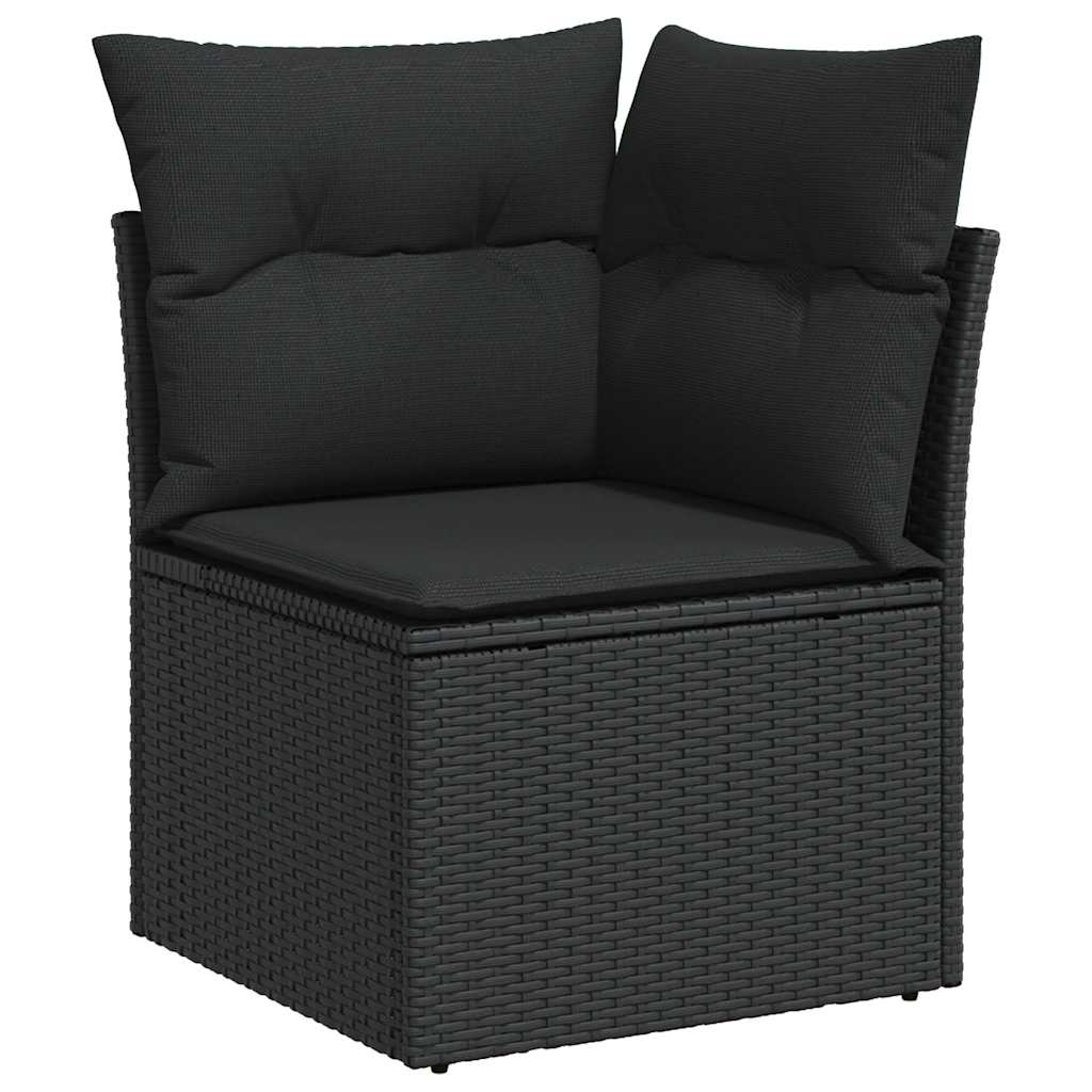 Hagesofaer Med Puter 8 Deler Svart Polyrotting Akasie