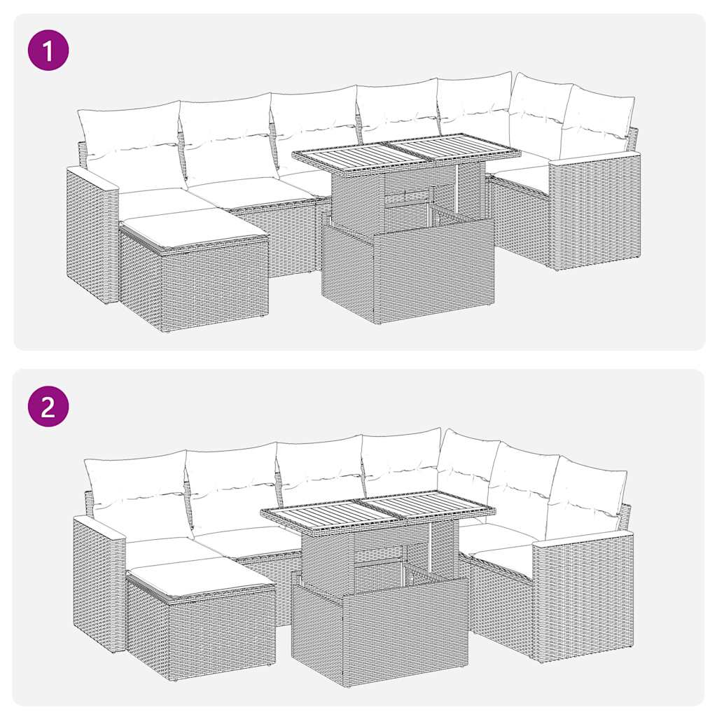 Hagesofaer Med Puter 8 Deler Beige Polyrotting Akasie