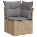 Hagesofaer Med Puter 10 Deler Beige Polyrotting Akasie