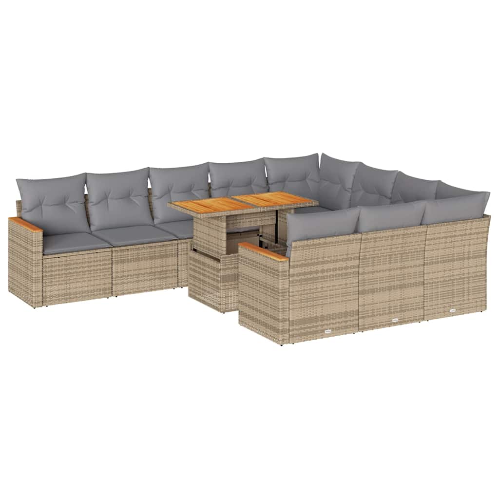 Hagesofaer Med Puter 11 Deler Beige Polyrotting Akasie