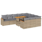 Hagesofaer Med Puter 11 Deler Beige Polyrotting Akasie