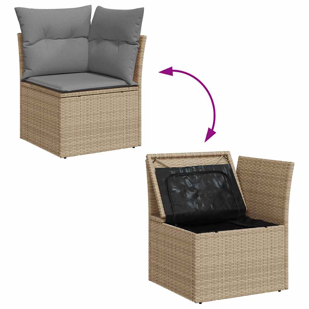 Hagesofaer Med Puter 11 Deler Beige Polyrotting Akasie