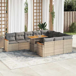 Hagesofaer Med Puter 11 Deler Beige Polyrotting Akasie