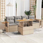 Hagesofaer Med Puter 5 Deler Beige Polyrotting Akasie