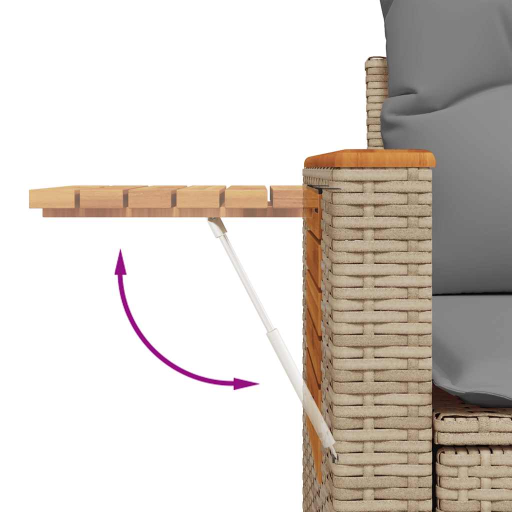 Hagesofaer Med Puter 6 Deler Beige Polyrotting Akasie