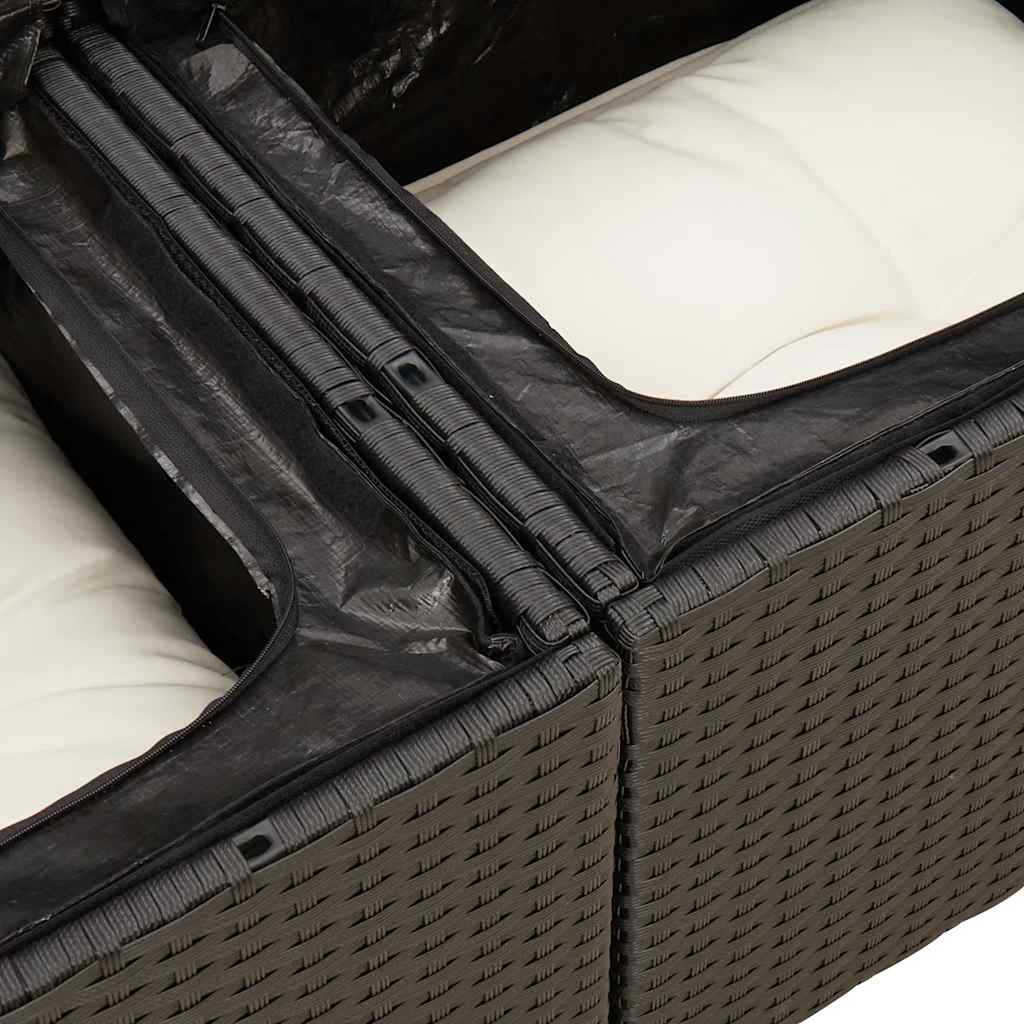 Hagesofaer Med Puter 9 Deler Svart Polyrotting Akasie