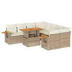 Hagesofaer Med Puter 9 Deler Beige Polyrotting Akasie