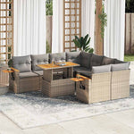 Hagesofaer Med Puter 9 Deler Beige Polyrotting Akasie