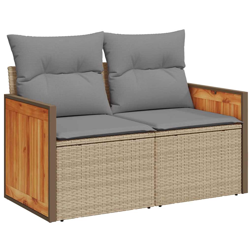 Hagesofaer Med Puter 6 Deler Beige Polyrotting Akasie