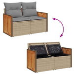 Hagesofaer Med Puter 7 Deler Beige Polyrotting Akasie