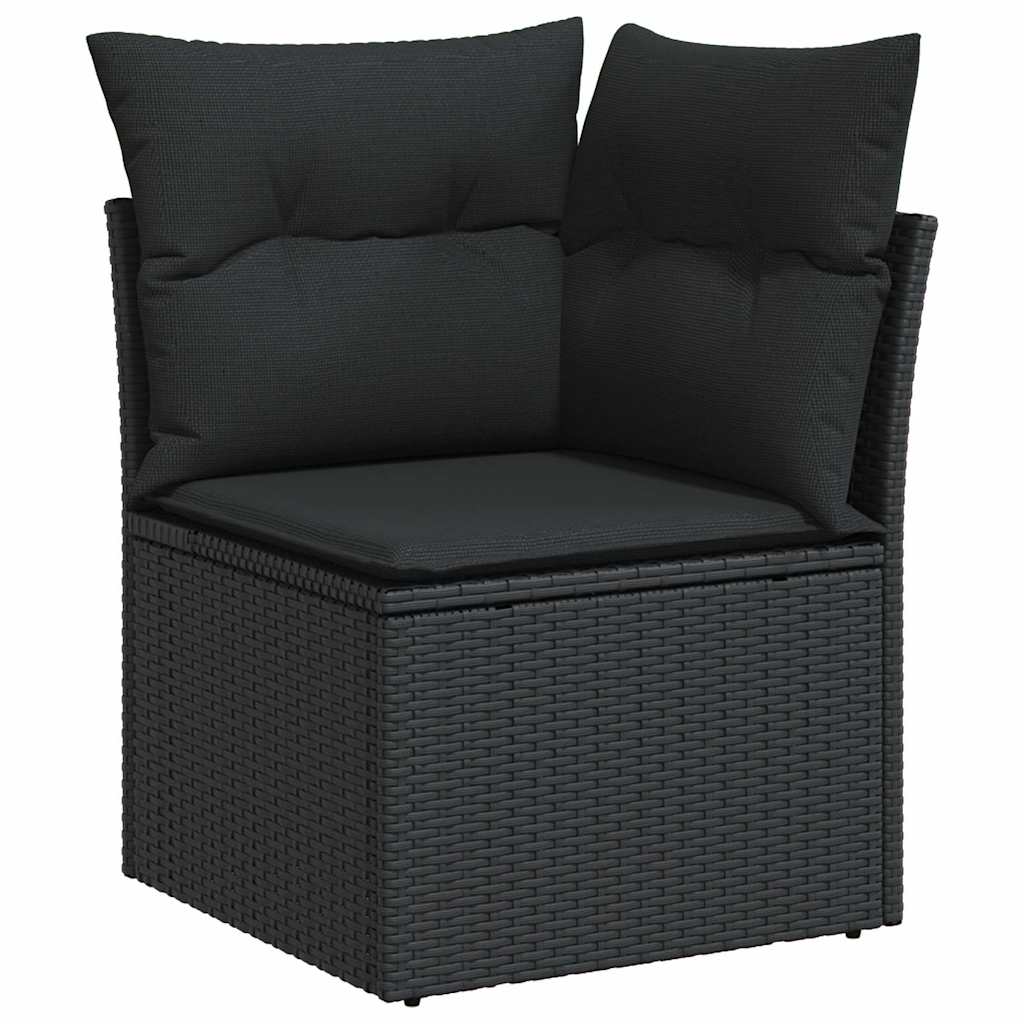 Hagesofaer Med Puter 8 Deler Svart Polyrotting Akasie