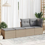 Hagesofaer Med Puter 2 Deler Beige Polyrotting Akasie