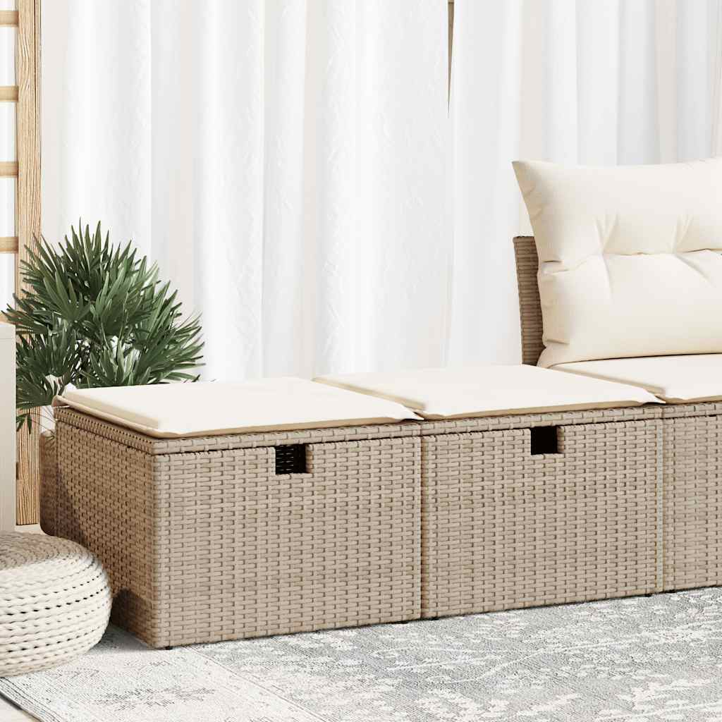 Hagesofaer Med Puter 2 Deler Beige Polyrotting Akasie