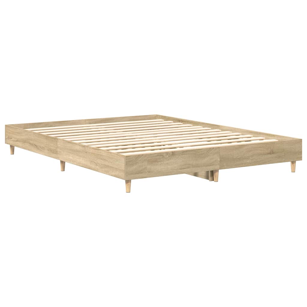 Sengeramme Uten Madrass Sonoma Eik 150X200 Cm Konstruert Tre