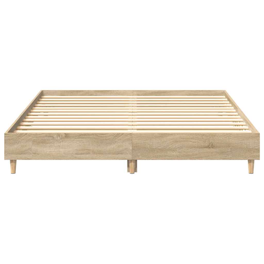 Sengeramme Uten Madrass Sonoma Eik 150X200 Cm Konstruert Tre