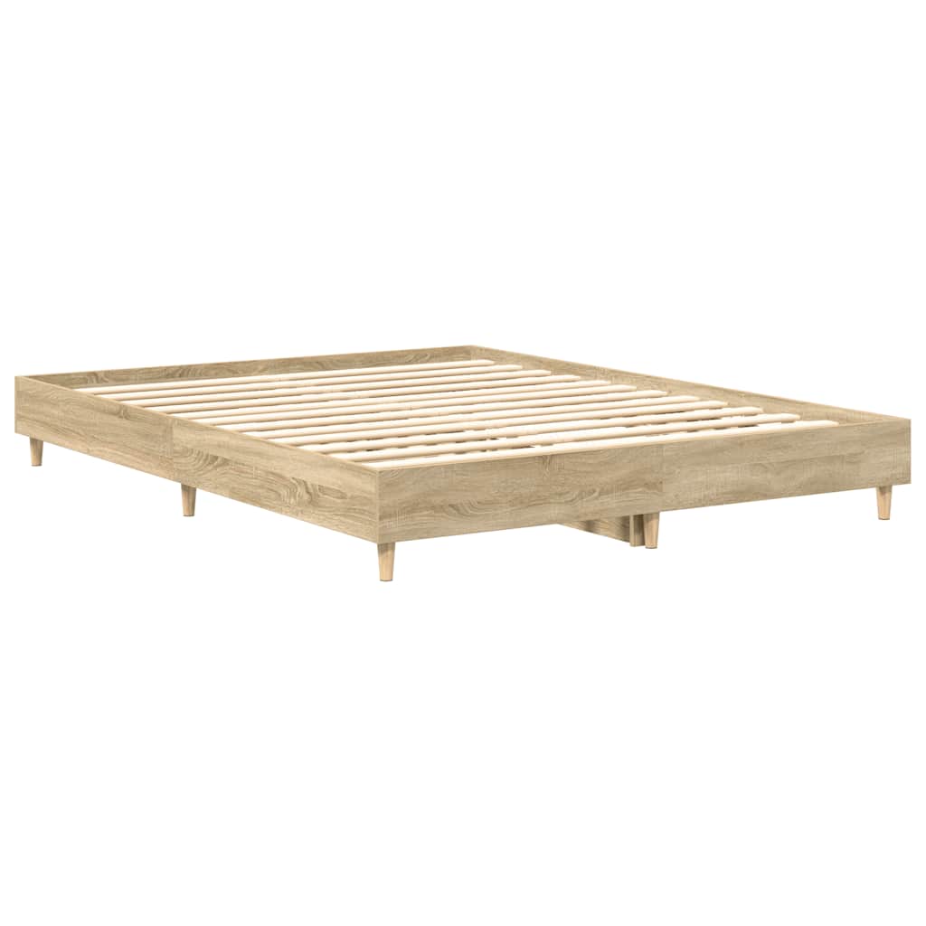 Sengeramme Uten Madrass Sonoma Eik 150X200 Cm Konstruert Tre