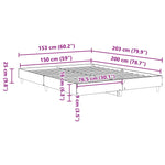 Sengeramme Uten Madrass Sonoma Eik 150X200 Cm Konstruert Tre