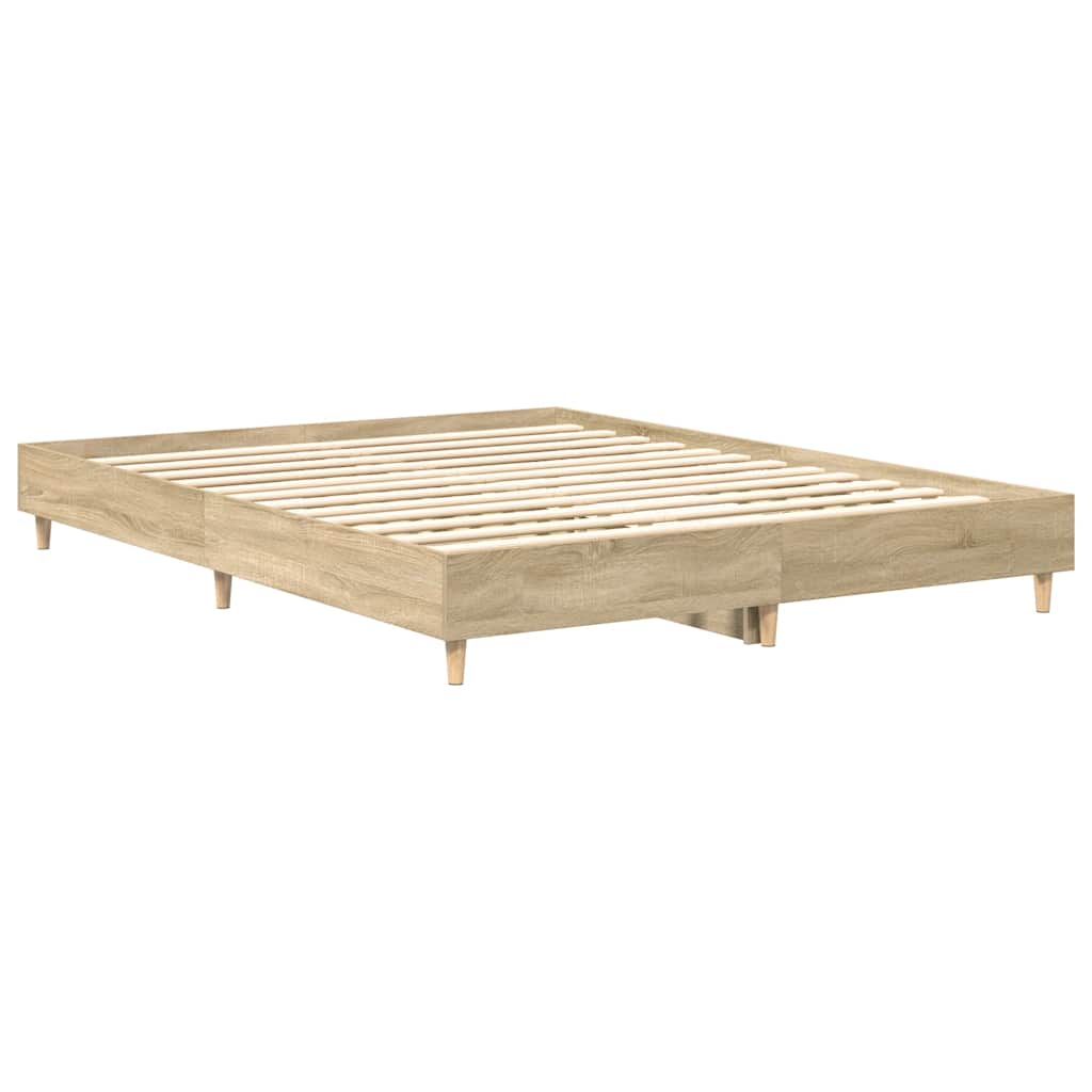 Sengeramme Uten Madrass Sonoma Eik 140X200 Cm Konstruert Tre
