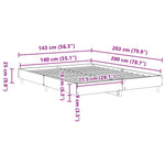 Sengeramme Uten Madrass Sonoma Eik 140X200 Cm Konstruert Tre