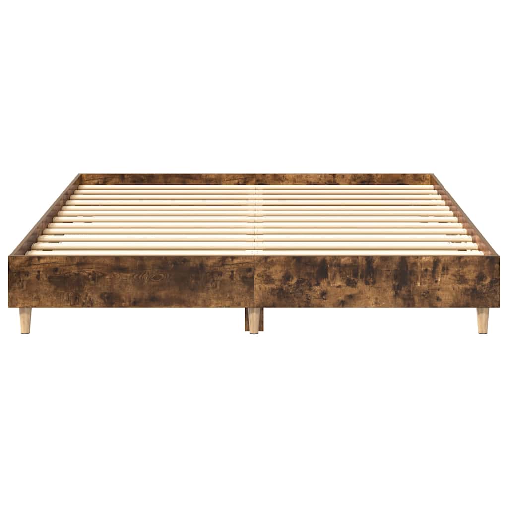 Sengeramme Uten Madrass Røkt Eik 140X200 Cm Konstruert Tre