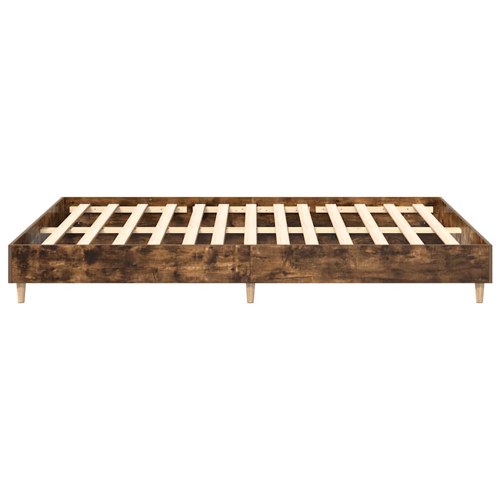 Sengeramme Uten Madrass Røkt Eik 140X200 Cm Konstruert Tre