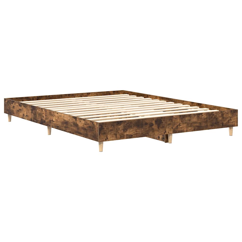 Sengeramme Uten Madrass Røkt Eik 140X200 Cm Konstruert Tre