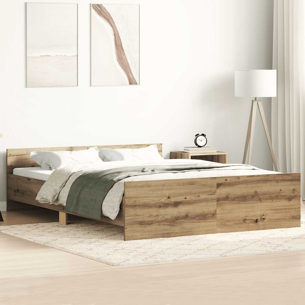 Sengeramme Uten Madrass Artisan Eik 150X200 Cm Konstruert Tre