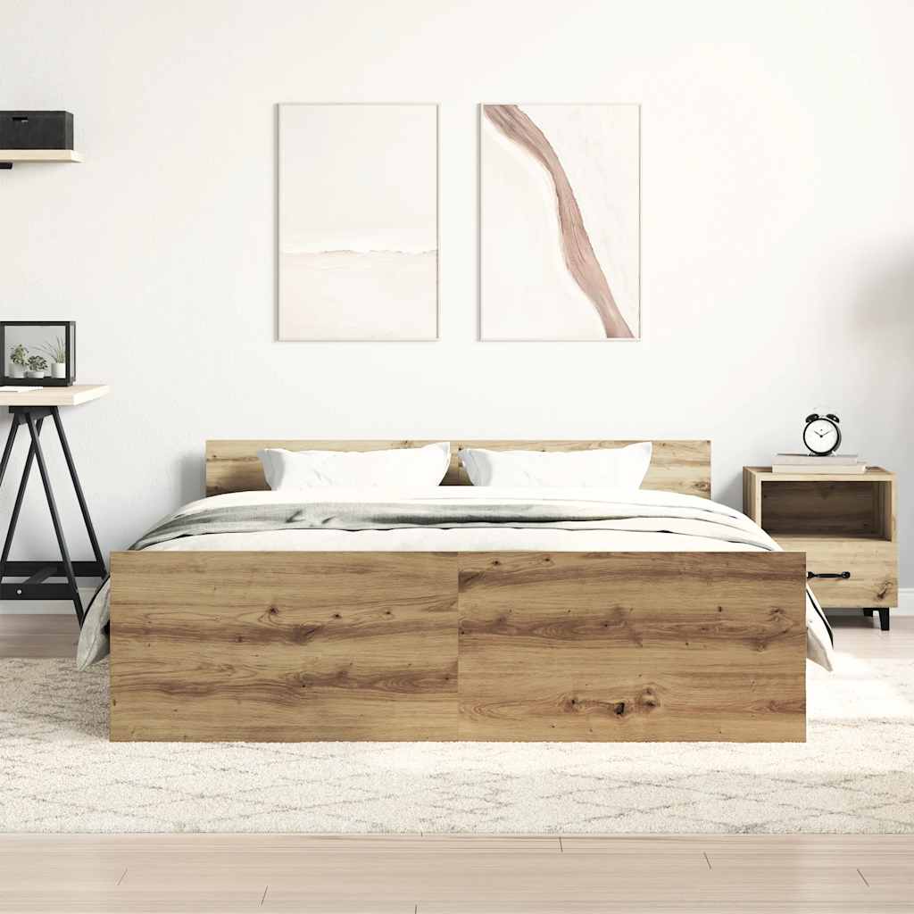 Sengeramme Uten Madrass Artisan Eik 120X190 Cm Konstruert Tre