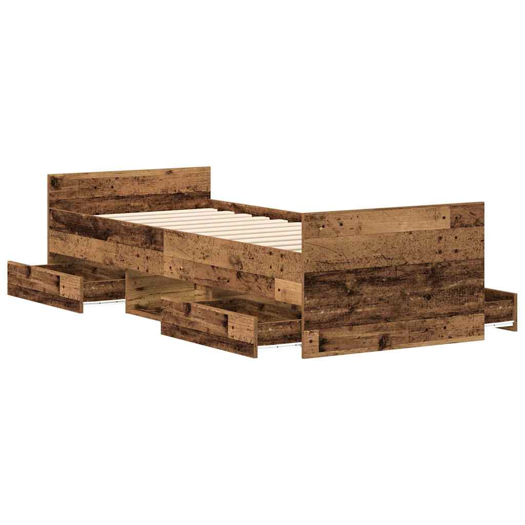 Sengeramme Uten Madrass Gammelt Tre 90X200 Cm Konstruert Tre