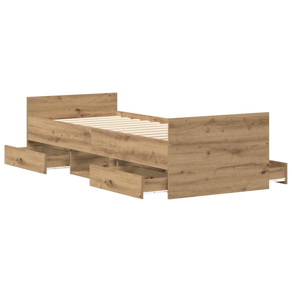 Sengeramme Uten Madrass Artisan Eik 90X190 Cm Konstruert Tre