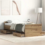 Sengeramme Uten Madrass Artisan Eik 90X190 Cm Konstruert Tre
