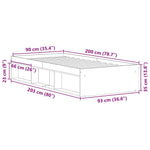 Sengeramme Uten Madrass Gammelt Tre 90X200 Cm Konstruert Tre
