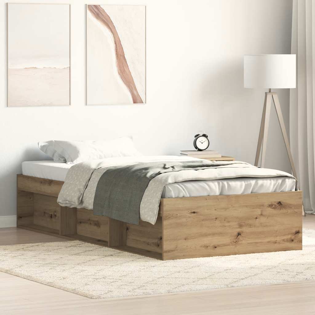 Sengeramme Uten Madrass Artisan Eik 90X200 Cm Konstruert Tre