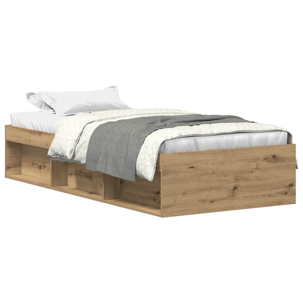 Sengeramme Uten Madrass Artisan Eik 100X200 Cm Konstruert Tre