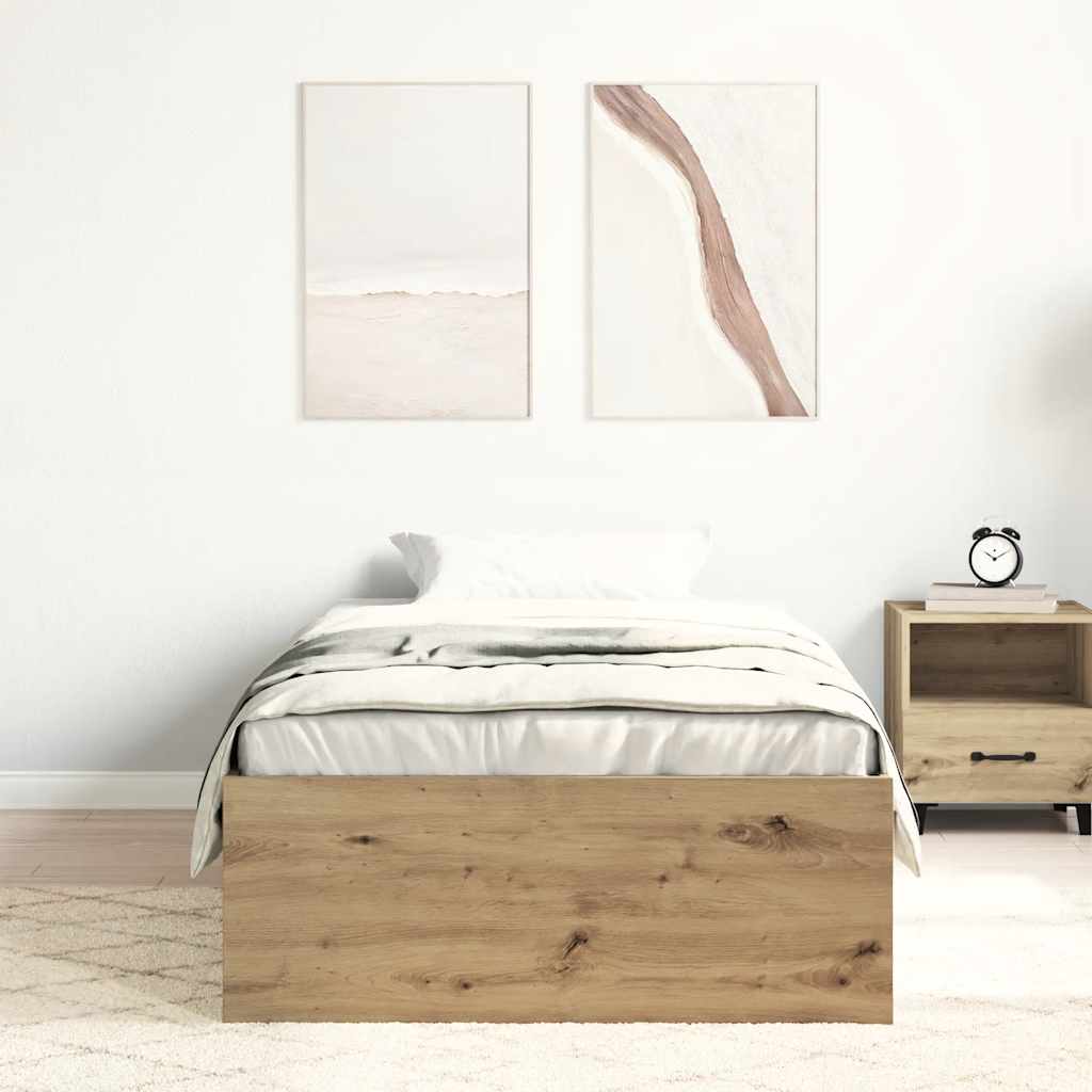 Sengeramme Uten Madrass Artisan Eik 100X200 Cm Konstruert Tre