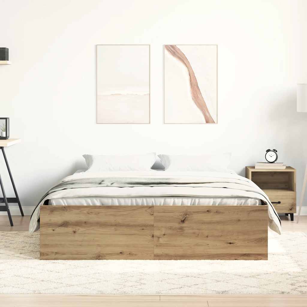 Sengeramme Uten Madrass Artisan Eik 120X200 Cm Konstruert Tre
