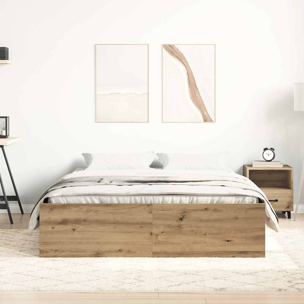 Sengeramme Uten Madrass Artisan Eik 120X190 Cm Konstruert Tre