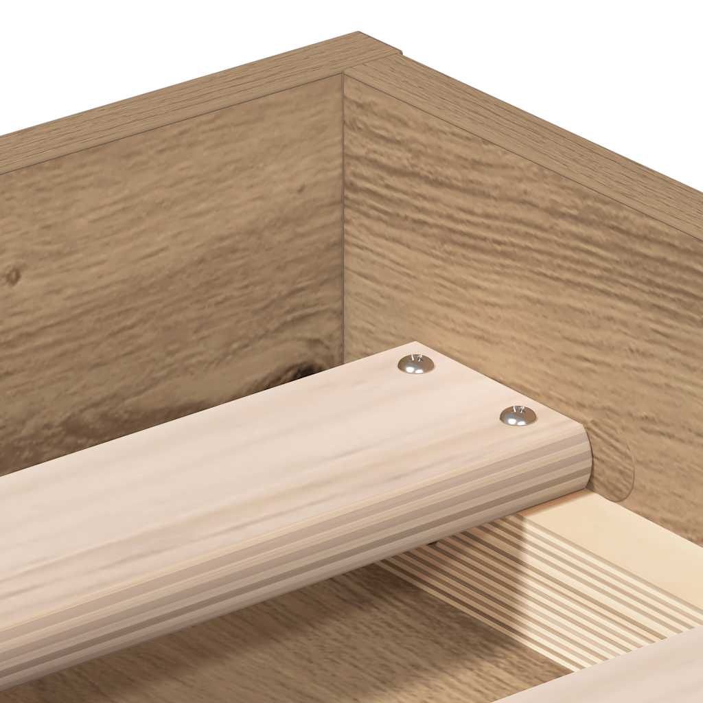 Sengeramme Uten Madrass Artisan Eik 140X190 Cm Konstruert Tre