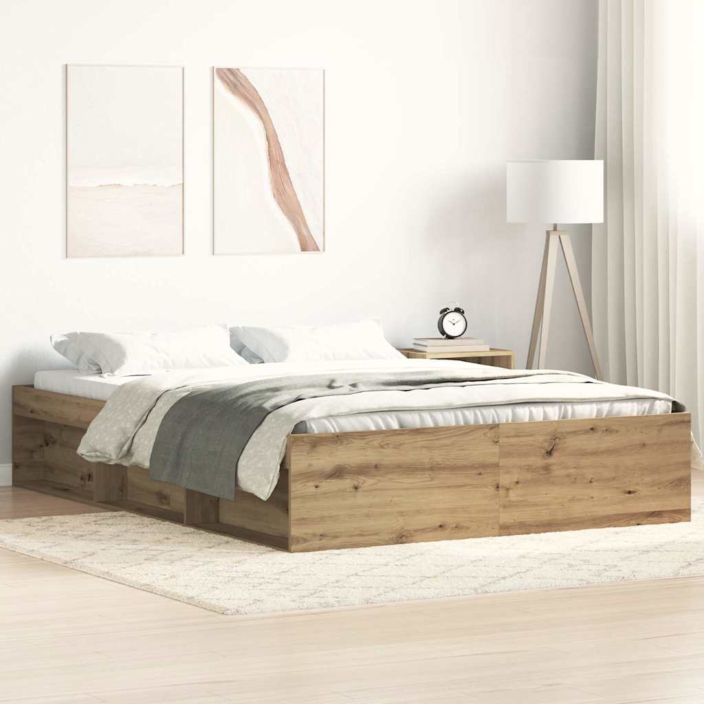 Sengeramme Uten Madrass Artisan Eik 140X190 Cm Konstruert Tre
