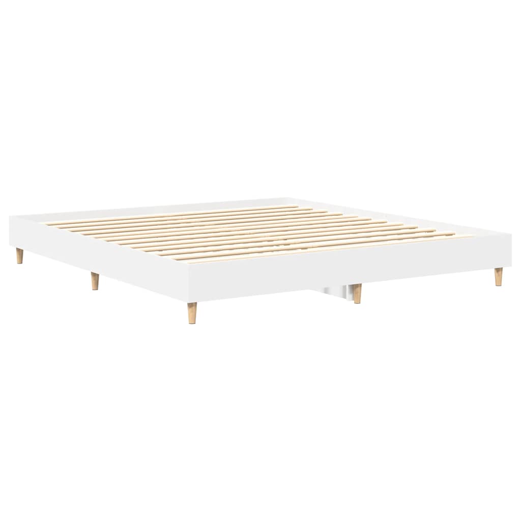 Sengeramme Uten Madrass Hvit 180X200 Cm Konstruert Tre
